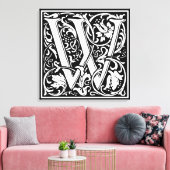 Letter W Mittelalterliche Monogram Art Nouveau Leinwanddruck (Insitu (Wohnzimmer))