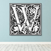 Letter W Mittelalterliche Monogram Art Nouveau Leinwanddruck (Insitu (Holzboden))