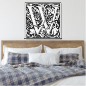 Letter W Mittelalterliche Monogram Art Nouveau Leinwanddruck (Insitu (Schlafzimmer))
