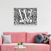 Letter W Mittelalterliche Monogram Art Nouveau Leinwanddruck (Insitu (Wohnzimmer))