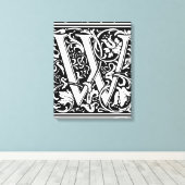 Letter W Mittelalterliche Monogram Art Nouveau Leinwanddruck (Insitu (Holzboden))