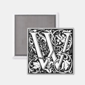 Letter W Mittelalterliche Monogram Art Nouveau Magnet (Vorderseite/Rückseite)