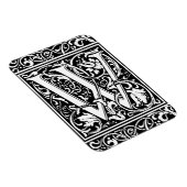 Letter W Mittelalterliche Monogram Art Nouveau Magnet (Rechte Seite)
