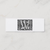 Letter W Mittelalterliche Monogram Art Nouveau Mini Visitenkarte (Rückseite)