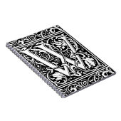 Letter W Mittelalterliche Monogram Art Nouveau Notizblock (Rechte Seite)