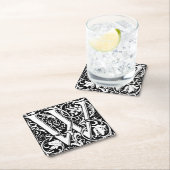 Letter W Mittelalterliche Monogram Art Nouveau Rechteckiger Pappuntersetzer (Vor Ort)