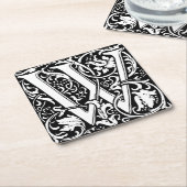 Letter W Mittelalterliche Monogram Art Nouveau Rechteckiger Pappuntersetzer (angewinkelt)