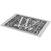 Letter W Mittelalterliche Monogram Art Nouveau Schneidebrett (Ecke)