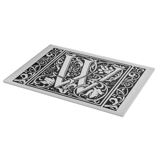 Letter W Mittelalterliche Monogram Art Nouveau Schneidebrett (Ecke)