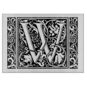 Letter W Mittelalterliche Monogram Art Nouveau Schneidebrett (Vorderseite)