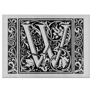 Letter W Mittelalterliche Monogram Art Nouveau Schneidebrett