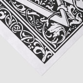 Letter W Mittelalterliche Monogram Art Nouveau Seidenpapier (Ausschnitt)