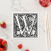 Letter W Mittelalterliche Monogram Art Nouveau Serviette (Beispiel)