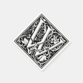 Letter W Mittelalterliche Monogram Art Nouveau Serviette (Ecke)