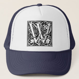 Letter W Mittelalterliche Monogram Art Nouveau Truckerkappe