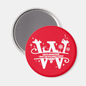 Letter W Monogram Anfangsname Familienname Gruß Magnet (Vorderseite/Rückseite)