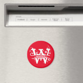 Letter W Monogram Anfangsname Familienname Gruß Magnet (In Situ (Geschirrspüler))