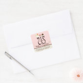 Letter W Monogram Cupcake Logo Business-Aufkleber Quadratischer Aufkleber (Umschlag)