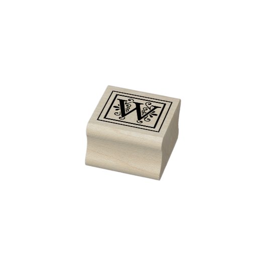 Letter W Monogram Gummistempel (Stempel)
