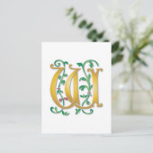 Letter W Monogram Postkarte (Stehend Vorderseite)