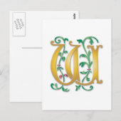 Letter W Monogram Postkarte (Vorne/Hinten)