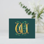 Letter W Monogram Postkarte (Stehend Vorderseite)