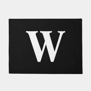 Letter W Monogram Schwarz-weiß Fußmatte