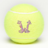 Letter-W-Monogramm-Girls personalisierte Doodart Tennisbälle (Rückseite)