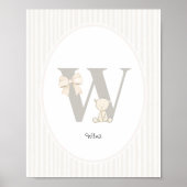 Letter W Nursery Wall Art - Custom Baby Name Print Poster (Vorne)