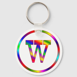 Letter W Rainbow Schlüsselanhänger