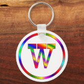 Letter W Rainbow Schlüsselanhänger (Vorderseite)