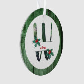 *~* Letter W Rustikales Weihnachtsfest FOTO Holz A Ornament (Vorderseite)