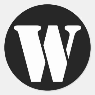 Letter W Stencil Alphabet von Janz Black Runder Aufkleber