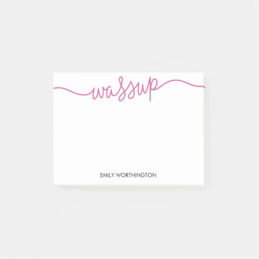 Letter Wassup Custom Post-it® Notes (Fuchsia) Post-it Klebezettel (Vorderseite)