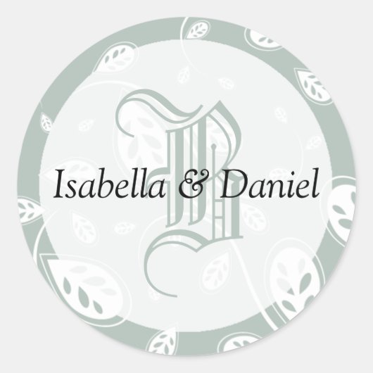 Letter Wedding Monogram Bride Groom Stickers (Vorderseite)