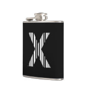 LETTER X BAR CODE Erstes erstes Barcode-Muster Flachmann (Links)