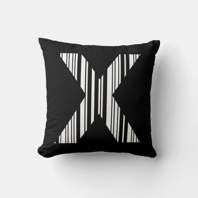 LETTER X BAR CODE Erstes erstes Barcode-Muster Kissen (Vorderseite)
