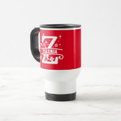 Letter X Christmas Monogram, Anfangsname Rot Reisebecher (Vorderseite Links)