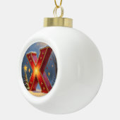 Letter X Christmas Xmas Personalized Initial Keramik Kugel-Ornament (Rechts)