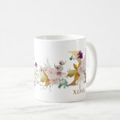 Letter X - Gold Floral Name Schwesterkollege Freun Kaffeetasse (VorderseiteRechts)