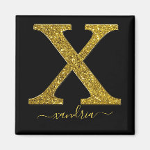 Letter X Gold Glitzer