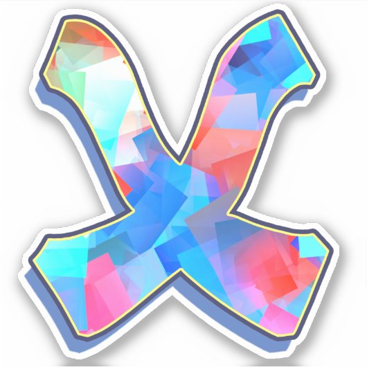 Letter X_ Graffiti Alphabet Letters Aufkleber (Vorderseite)