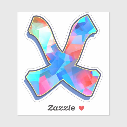 Letter X_ Graffiti Alphabet Letters Aufkleber (Blatt)