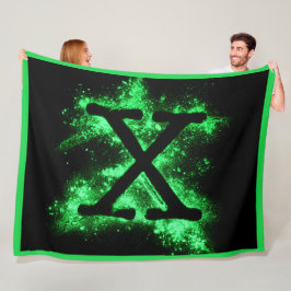 Letter X Green Hauptstadt Alphabet Fleecedecke