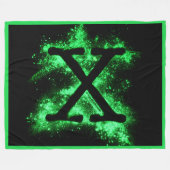 Letter X Green Hauptstadt Alphabet Fleecedecke (Vorderseite (Horizontal))