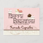 Letter X Happy Birthday Cupcake Business Postkarte (Vorderseite)