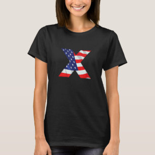 Letter X Hauptstadt Alphabet US-amerikanisches Fla T-Shirt