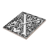 Letter X Mittelalterliche Monogram Art Nouveau Fliese (Seite)