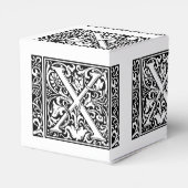 Letter X Mittelalterliche Monogram Art Nouveau Geschenkschachtel (Rückseite)