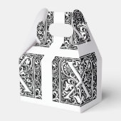 Letter X Mittelalterliche Monogram Art Nouveau Geschenkschachtel (Rückseite)